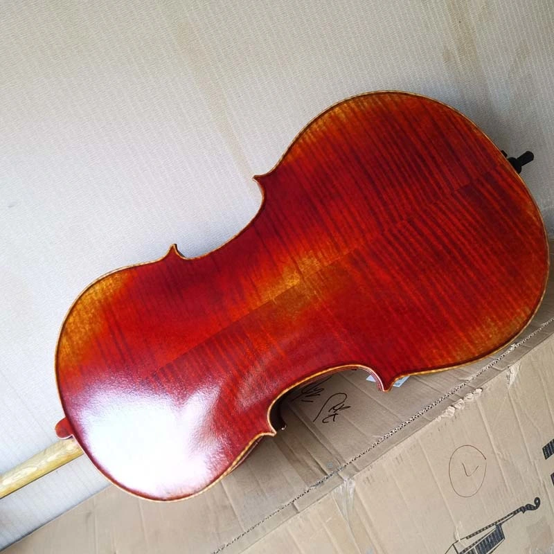 New Arrival Latest Design Solid Maple Student Antique Cello with Flame